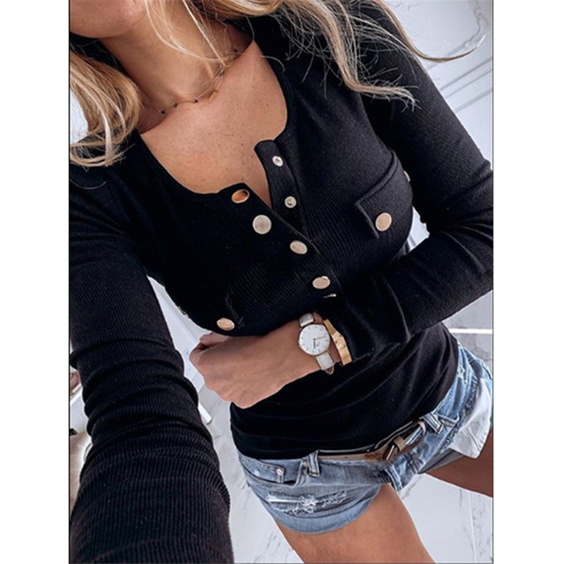 Spot Knits European style autumn and winter female solid color long-sleeved bottoming shirt sweater support mixed batch