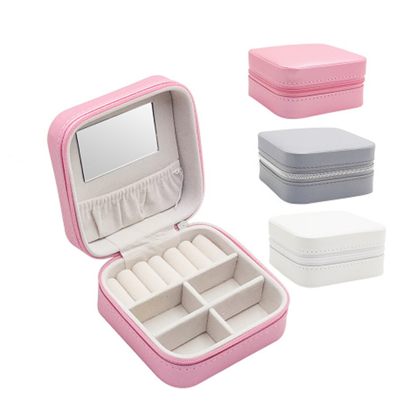 Jewelry Box Portable Storage Organizer Zipper Cosmetic Display Organizer Travel Case Wedding Ring Holder Box
Jewelry Box Portable Storage Organizer Zipper Cosmetic Display Organizer Travel Case Wedding Ring Holder Box