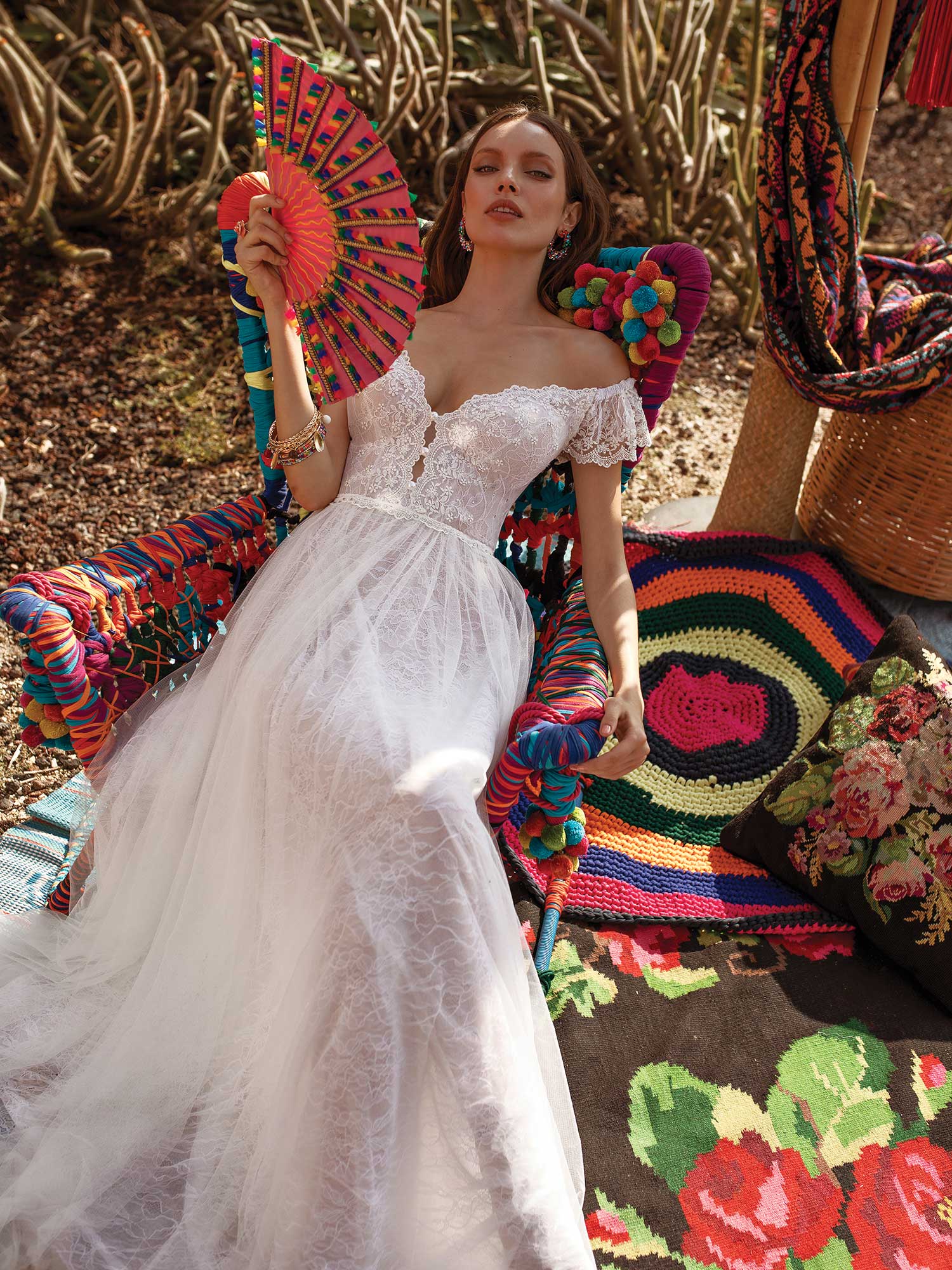 asaf dadush boho wedding dresses lace appliqued beach off the shoulder a line bridal gowns vestido de novia