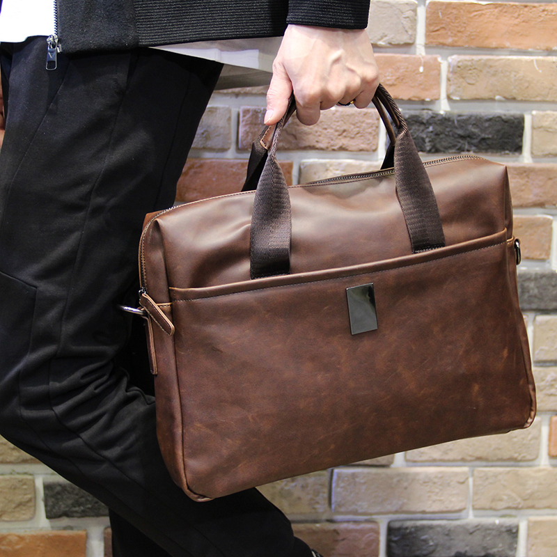 Xiao.p Men's Briefcase Bag Crazy Horse Pu Leather Laptop Bag Business Tote For Document Office Portable Single Shoulder, Brown
Xiao.p Men's Briefcase Bag Crazy Horse Pu Leather Laptop Bag Business Tote For Document Office Portable Single Shoulder, Brown