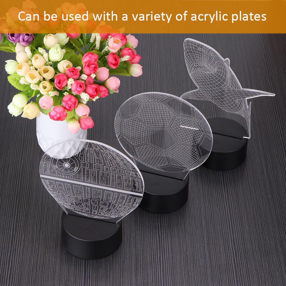 3D Night LED Light Lamp Base LED 3D Illusion Night Lights 7 Colors Changing for bedroom child room living shop cafe office
