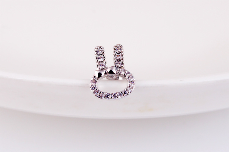 Shiny Zircon Hollow Cute Cat Animal Screwback Stud Earring Ear Bone Nail Jewelry No Fading No Allergies