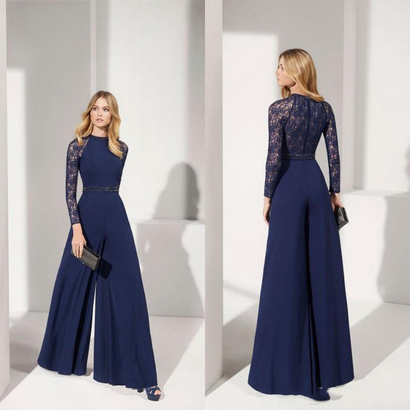 2020 Navy Jumpsuits Mother Of The Bride Dresses Jewel Neck Lace Appliqued Long Sleeve Wedding Guest Dress A Line Evening Gowns, White;pink
2020 Navy Jumpsuits Mother Of The Bride Dresses Jewel Neck Lace Appliqued Long Sleeve Wedding Guest Dress A Line Evening Gowns, White;pink