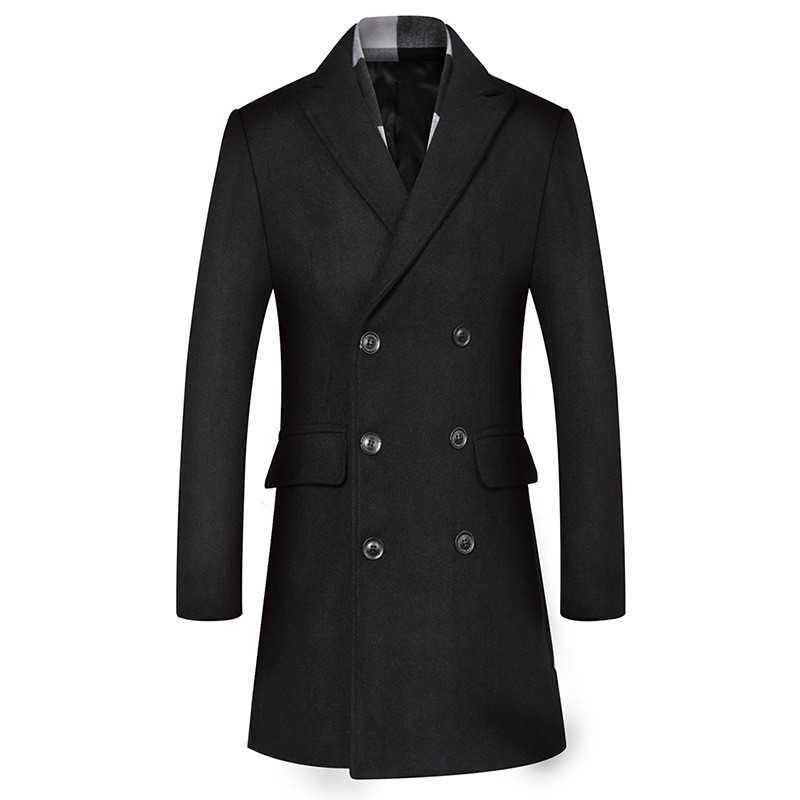 Autumn and winter new woolen woolen coat men's business casual long lapel double-breasted men's coat jacket, Gray
Autumn and winter new woolen woolen coat men's business casual long lapel double-breasted men's coat jacket, Gray
