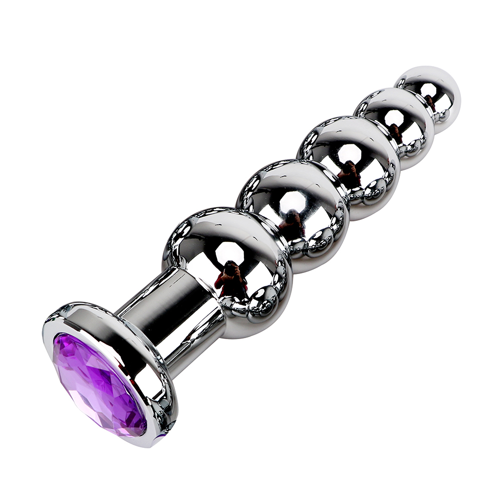 IKOKY Stainless Steel Prostate Massage Butt Plug Heavy Anus Beads with 5 Balls Sex Toys for Men and Women Gay Metal Anal Plugs Y18110402