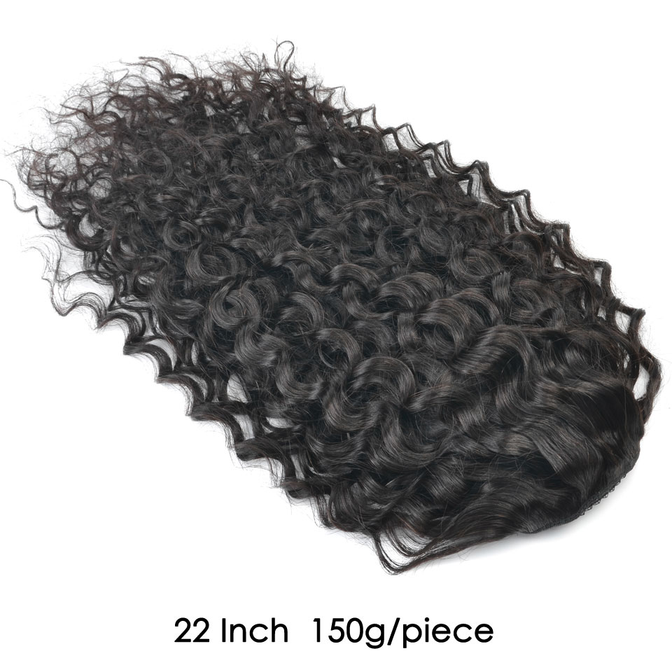 New braid human ponytail hairstyle italian curly drawstring ponytail human hair extension clip in malaysian bundles hair full thick 140g