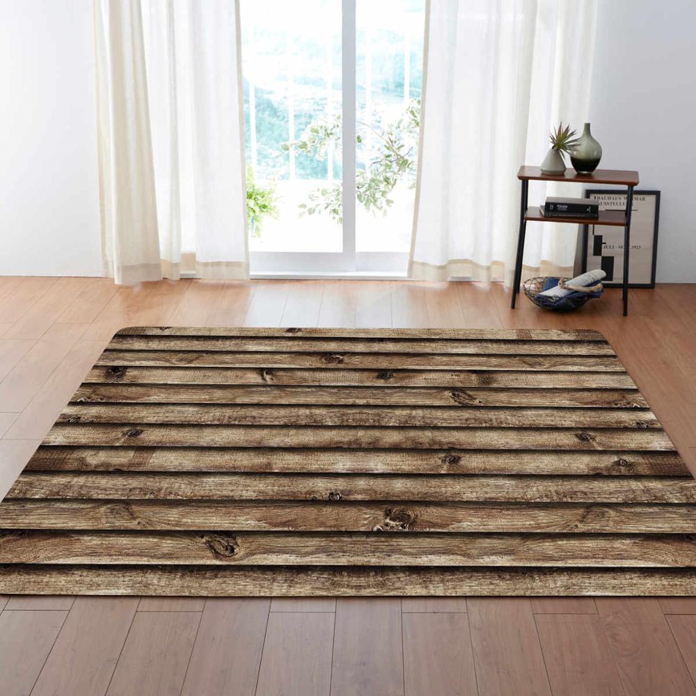 3D Wood Grain Area Rugs Big Parlor Bedroom Carpets Creative Home Decorative Mat Soft Flannel Rug and Carpet for Living Room