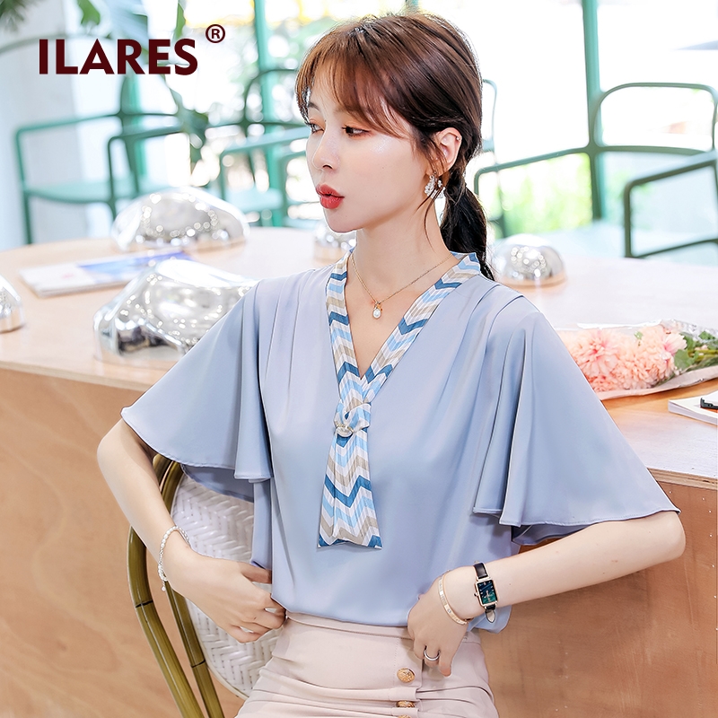 ILARES Blouse Women 2020 Lady Tops Blouses Plus Size Shirt Tunic Vintage Chiffon Clothes Scarf V-neck Short Sleeve XXL Fashion, Blue
ILARES Blouse Women 2020 Lady Tops Blouses Plus Size Shirt Tunic Vintage Chiffon Clothes Scarf V-neck Short Sleeve XXL Fashion, Blue