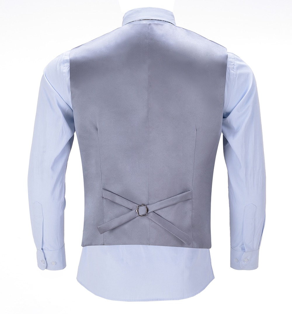 Men's Business Vest Boutique Wool Plaid Slim Fit Herringbone Grey Cotton Suit Vest Waistcoat For Wedding Formal Groomsmen