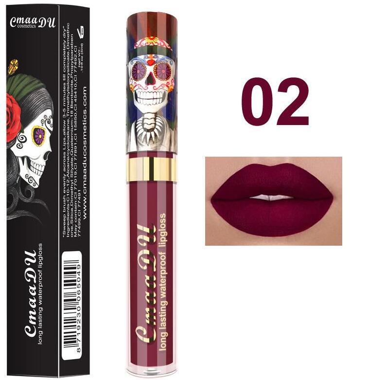 CmaaDu Matte 6 Colors Liquid Lipstick Waterproof and Long-lasting Skull Tupe Lipgloss Makeup Free DHL 120pcs
CmaaDu Matte 6 Colors Liquid Lipstick Waterproof and Long-lasting Skull Tupe Lipgloss Makeup Free DHL 120pcs