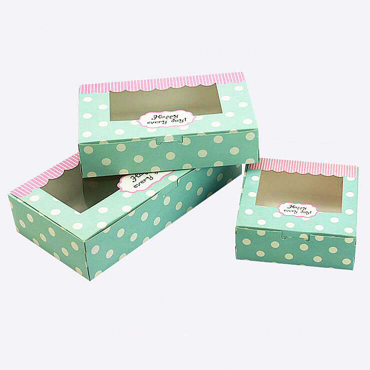 New Arrival Kraft Cookies Boxes with clear Window 20pcs/lot Cake Candy Boxes Favor For Party Guests