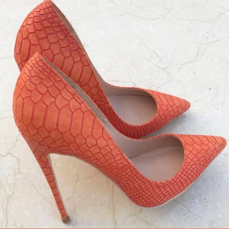 Fashion New Pointed Orange High-heeled Exquisite Snake Pattern Elegant Single Shoes 12cm High Heel Ladies Party Shoes Pump, Heel 10cm
Fashion New Pointed Orange High-heeled Exquisite Snake Pattern Elegant Single Shoes 12cm High Heel Ladies Party Shoes Pump, Heel 10cm