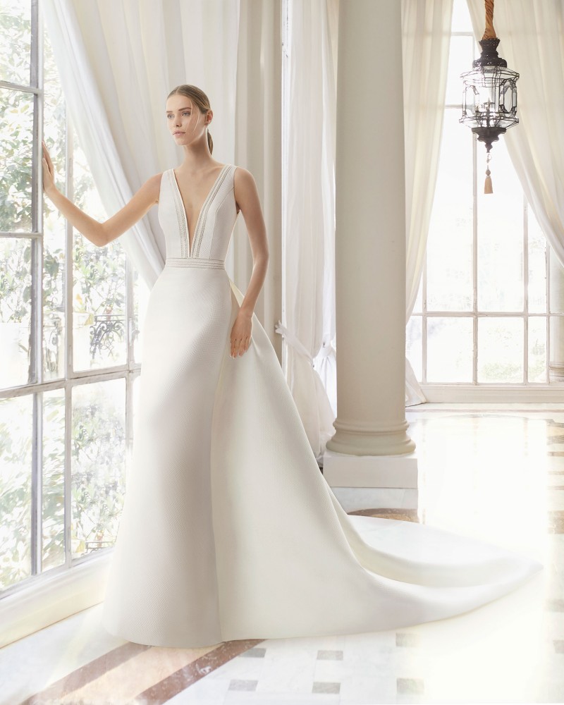 mermaid satin wedding dresses with detachable train deep v neck beads backless wedding gowns plus size sleeveless bridal dress