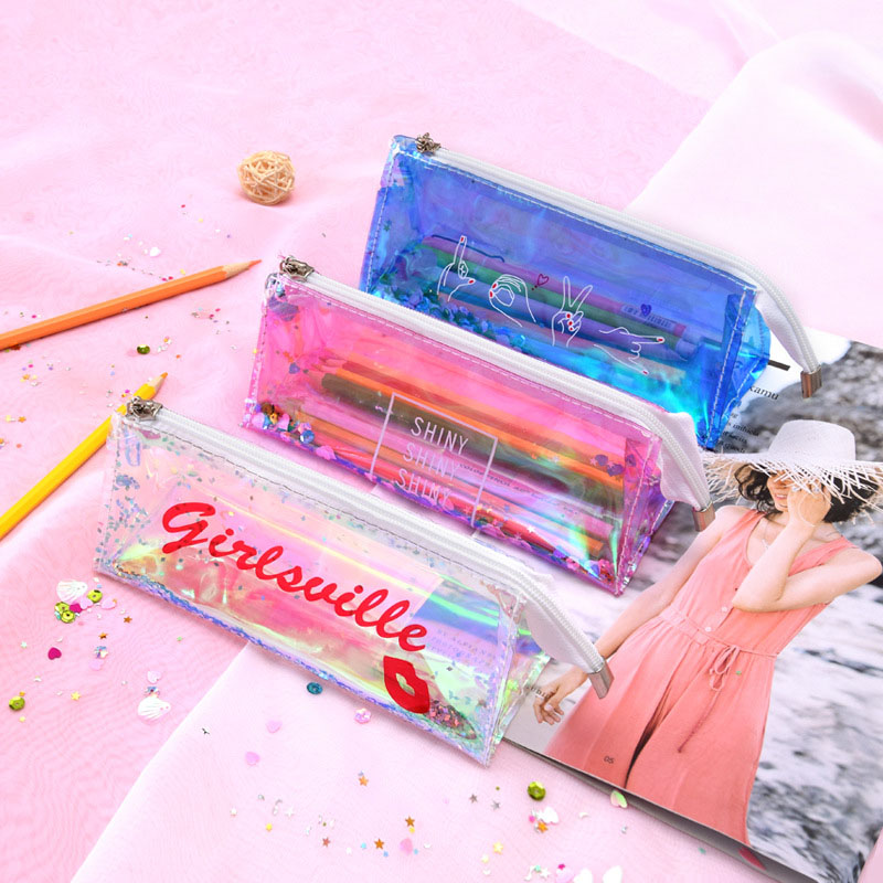Laser Transparent School Pencil Case for Girls Women Kawaii Pencilcase for Cosmetic Bag Eyeliner Eyebrow Brush Pen Beauty Makeup
Laser Transparent School Pencil Case for Girls Women Kawaii Pencilcase for Cosmetic Bag Eyeliner Eyebrow Brush Pen Beauty Makeup
