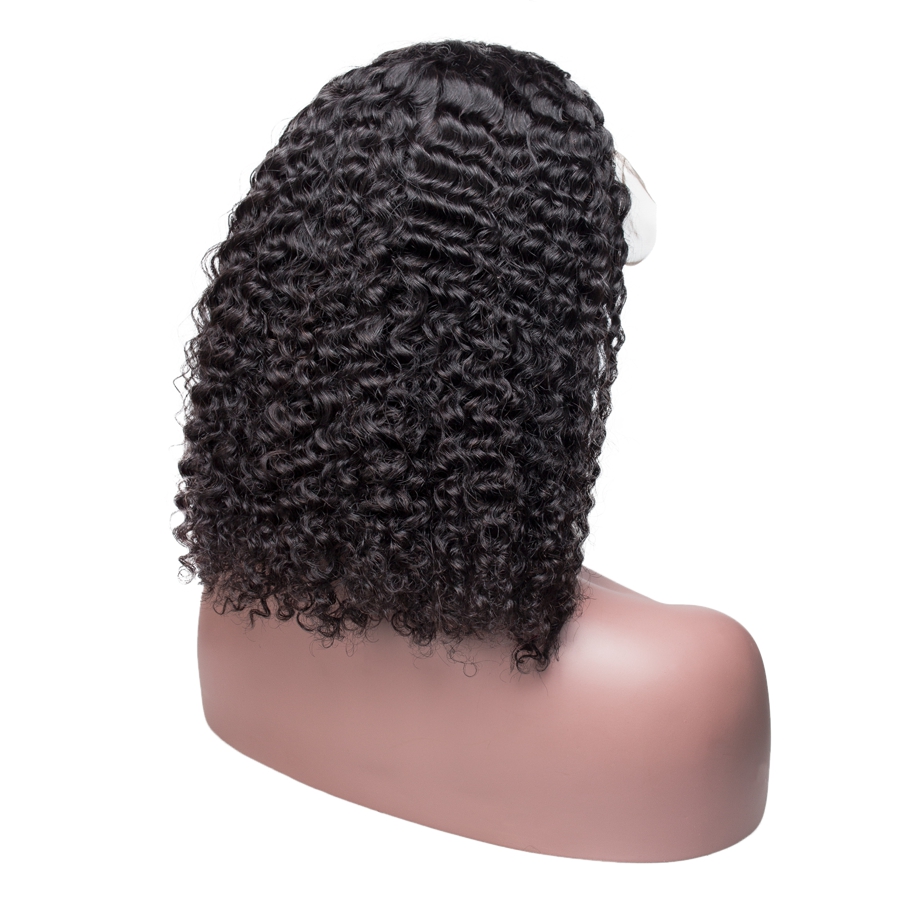 Curly bob deep curly lace front wigs for black women shortwater wave brazilian hair wigs 130% density glueless wigs diva1