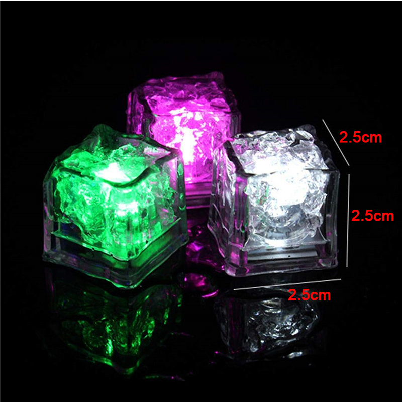 LED Ice Cubes DIY Colorful Mini LED Party Lights Crystal Cube Water-Actived Light-up LED Glow Light Drinking Wine Wedding Party Decoration