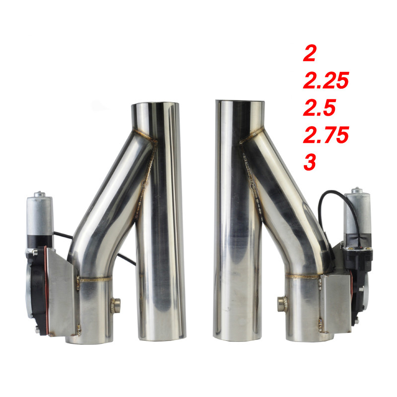 

2 2.25 2.5 2.75 3 inch SS304 Y Pipe cutout 1 drag 2 Electric Exhaust Catback Down Pipe exhaust bypass valve switch button