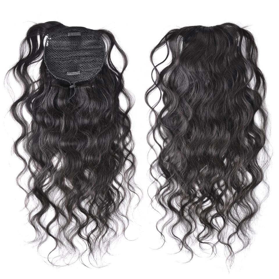 water wave curly ponytail human hair natural 100 human hair afro puff ponytail natural wave 140g 120g 160g black 1b
