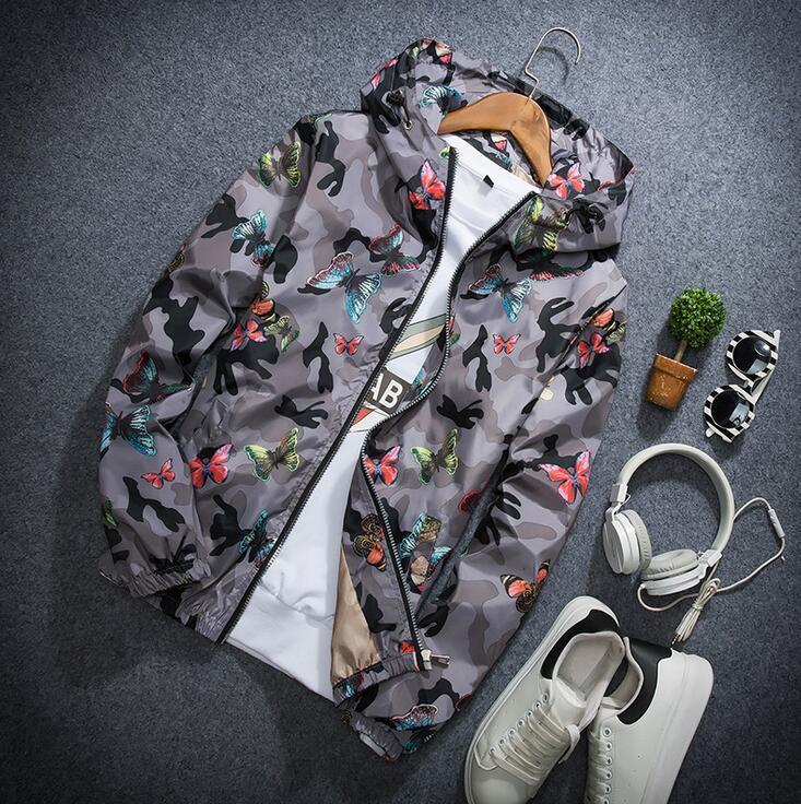High Quality Womens Autumn Camo Jacket Thin Female Camouflage Butterfly Coats Spring Hooded Windbreaker C19041501
