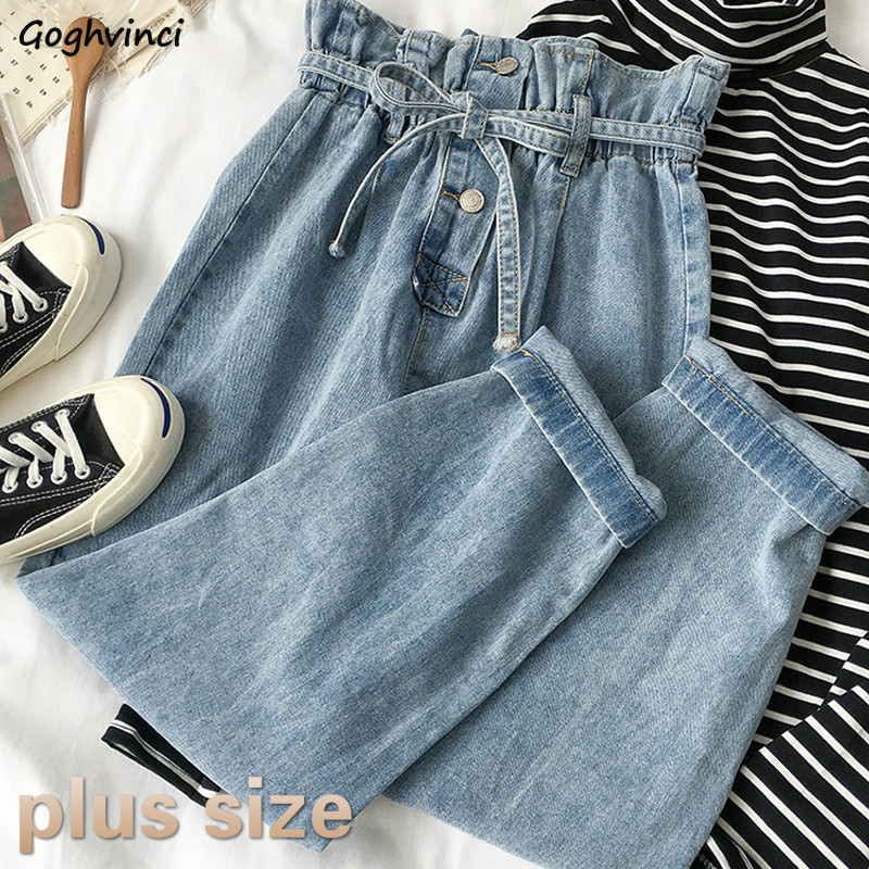 Jeans Women Plus Size High Waist Button Ankle-Length Loose Straight Korean Style BF Autumn Trousers Womens Daily Leisure, Blue
Jeans Women Plus Size High Waist Button Ankle-Length Loose Straight Korean Style BF Autumn Trousers Womens Daily Leisure, Blue