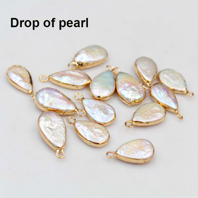 Natural freshwater shaped Baroque pearls edging rectangular drop-shaped single hanging DIY jewelry pearl accessories
