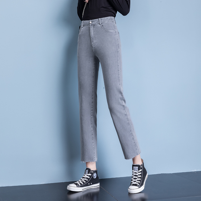 and summer 2020 new style edge jeans women's small straight tube elastic elastic waist soft slim 20601, Blue 
and summer 2020 new style edge jeans women's small straight tube elastic elastic waist soft slim 20601, Blue