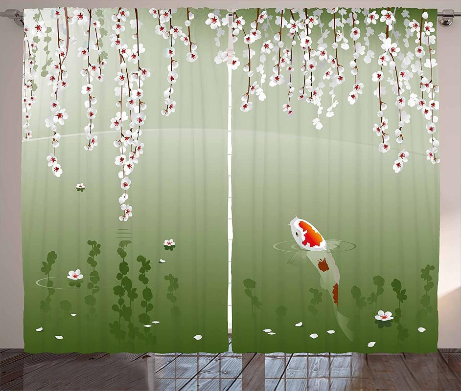 Koi Fish Curtains Japanese Koi Fish Painting Style Hanging Cherry Flowers Floating Leaves Living Room Bedroom Window Drapes, As pic
Koi Fish Curtains Japanese Koi Fish Painting Style Hanging Cherry Flowers Floating Leaves Living Room Bedroom Window Drapes, As pic