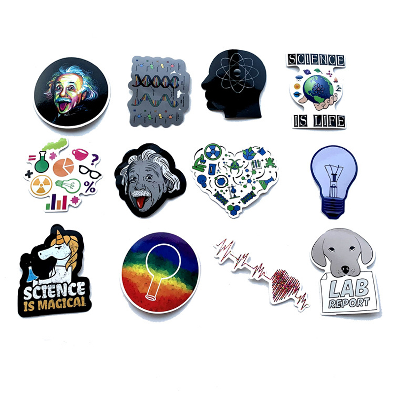 50pcs/Set Science Laboratory Car Stickers For Laptop Skateboard Luggage Auto Styling Bike Doodle Decals Cool Waterproof Stickers