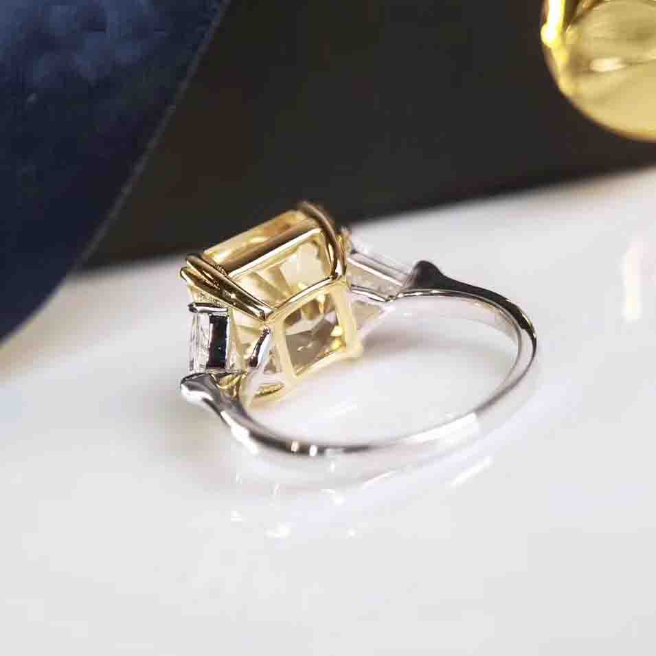 Luxurious quality S925 pure silver ring and Platinum filled with yellow Diamond for women wedding jewelry PS5550
