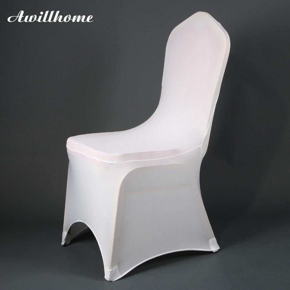 Awillhome 100 Pcs Good Quality White Spandex Stretch Chair Covers For Event Party Wedding Chair Cover от DHgate WW