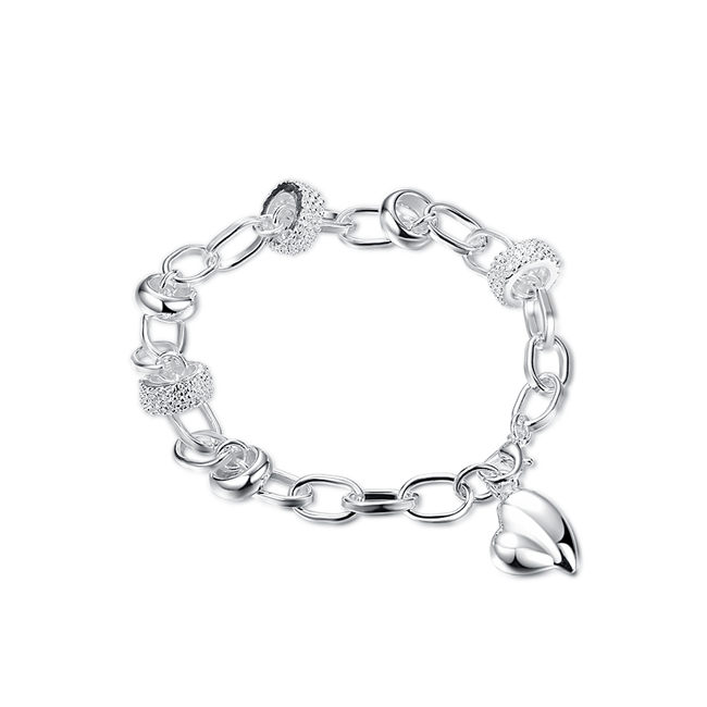 Hot sale best gift 925 silver Hanging Pursuit heart Bracelet DFMCH123, brand new fashion 925 sterling silver plated Chain link bracelets