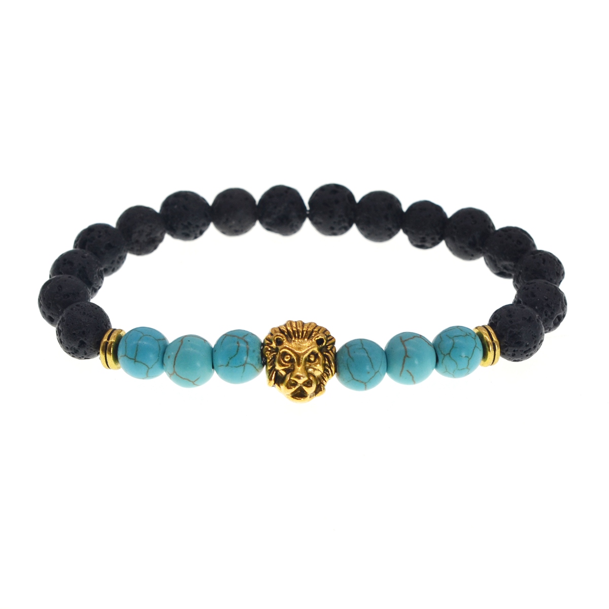 Natural Lava Beads Bead Bracelet Essential Oil Diffusion Yoga Retro Elastic Bead Bracelet Gift Women