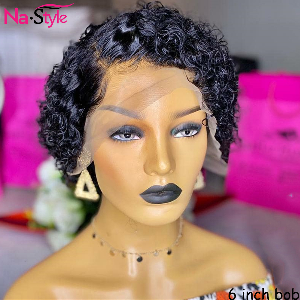 Pixie Cut Wig Human Hair Water Wave Bob Short Human Hair Wigs Bleached Knots 13x4 Lace Front Wig With Baby Hair Remy 150%, Black
Pixie Cut Wig Human Hair Water Wave Bob Short Human Hair Wigs Bleached Knots 13x4 Lace Front Wig With Baby Hair Remy 150%, Black