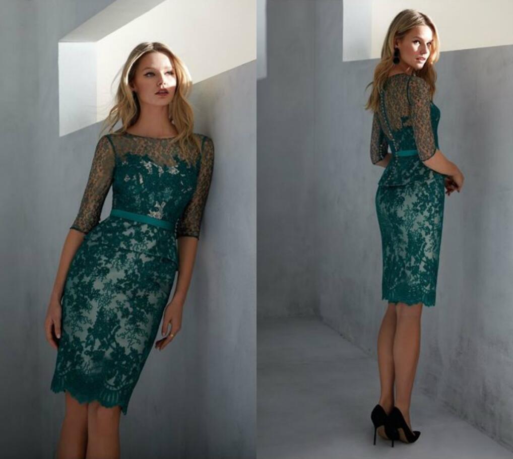2019 Chic Green Mother of The Bride Dresses Jewel Neck Half Long Sleeves Plus Size Wedding Guest Gowns Knee Length Evening Dress
2019 Chic Green Mother of The Bride Dresses Jewel Neck Half Long Sleeves Plus Size Wedding Guest Gowns Knee Length Evening Dress