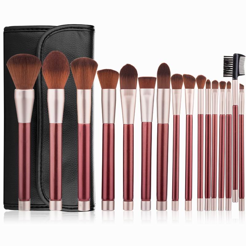 Professional 16pcs Makeup Brushes Set Soft Hair wood Handle Lips Make up Brush for Blender Kabuki Eyebrow Comb Eyeshadow Kit Tool with Bag