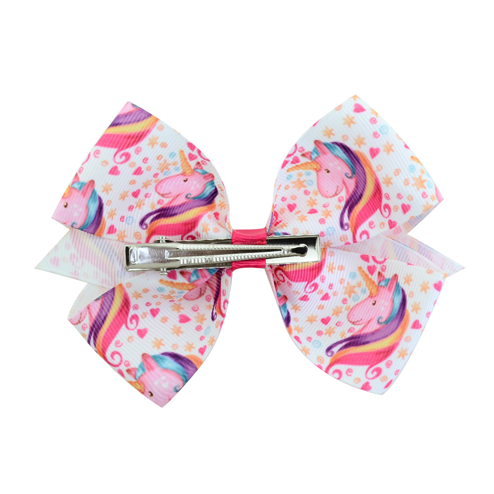 JoJo Clips Jojo Siwa Hair Bows Rainbow Unicorn Hair Bows with Alligator Clip Grosgrain Ribbin Handmade Hairgrips Hair Accessories HC141