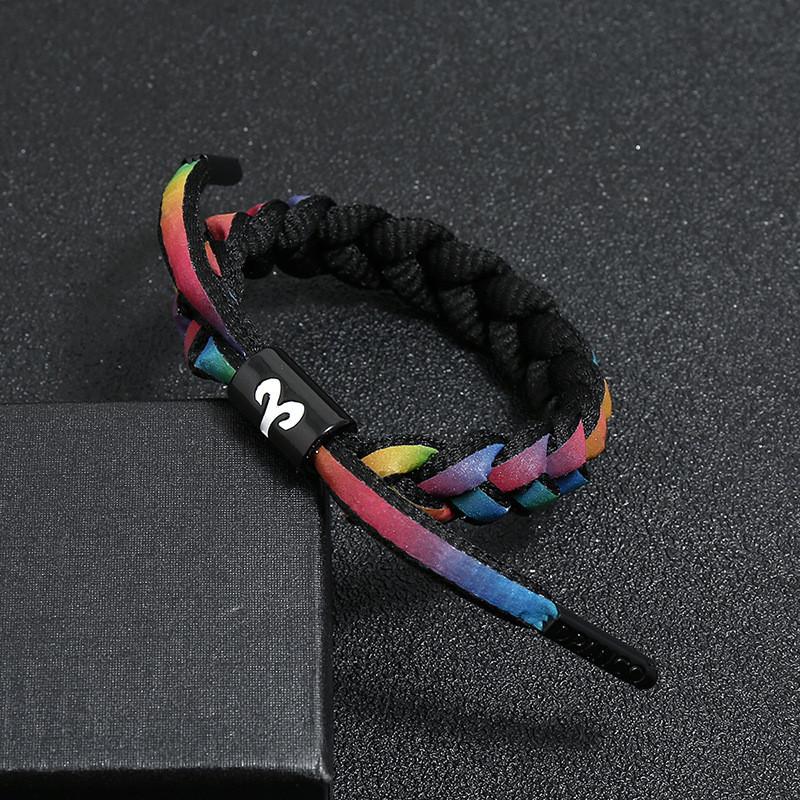 New 12 Constellation Colorful Rainbow Cute Lion reflective Lovers Rope Woven Bracelets Bangles VSCO Girl Friendship Shoelaces Wrap Bangle