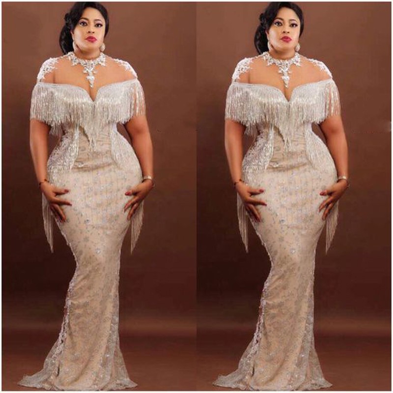 Tassels Mermaid Evening Dresses Saudi Arabia Sheer Neck Appliques Lace Plus Size Prom Dress African Women Party Vestidos, Grape
Tassels Mermaid Evening Dresses Saudi Arabia Sheer Neck Appliques Lace Plus Size Prom Dress African Women Party Vestidos, Grape