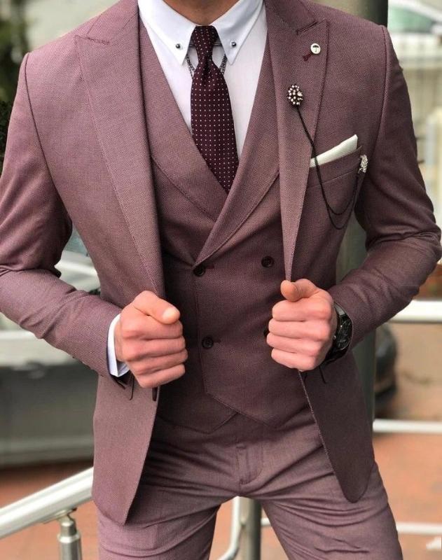 Three Piece Wedding Tuxedos Peaked Lapel Two Button Slim Fit Formal Men Suits For Wedding Custom Made Bridegroom Suits, Black
Three Piece Wedding Tuxedos Peaked Lapel Two Button Slim Fit Formal Men Suits For Wedding Custom Made Bridegroom Suits, Black