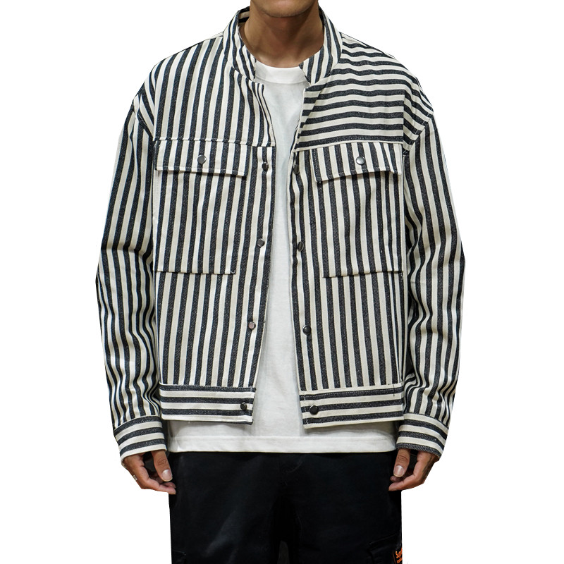 Men's Jackets Men Streetwear Striped Jacket Japanese Fashions Handsome Casual Kimono Male Personality Multi-pocket Loose Coats M-5XL, Tu se
Men's Jackets Men Streetwear Striped Jacket Japanese Fashions Handsome Casual Kimono Male Personality Multi-pocket Loose Coats M-5XL, Tu se
