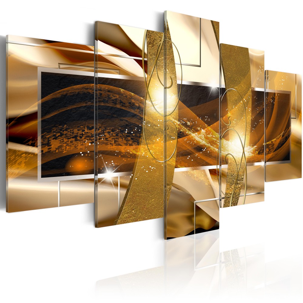( No Frame ) Canvas Print Modern Gold Abstract Art Painting Fashion Design for Home Decoration, Choose Color & Size