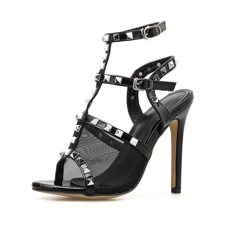 2020 Summer Ankle Strap Sandals Open Toe Black Sexy Ladies Shoes Rivet Thin High Heels High Quality Party Dance Leather Pumps
2020 Summer Ankle Strap Sandals Open Toe Black Sexy Ladies Shoes Rivet Thin High Heels High Quality Party Dance Leather Pumps