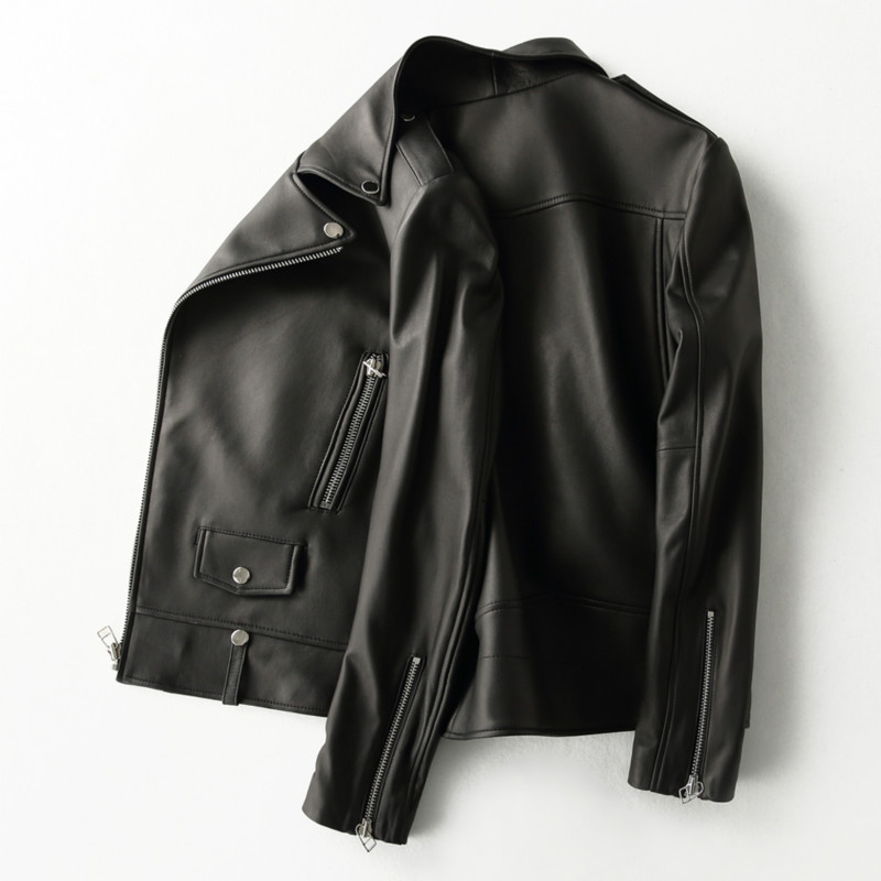 Men's Leather & Faux Genuine Jacket Men Short 100% Sheepskin Coat Motorcycle Man Slim Chaqueta Cuero Hombre, Black
Men's Leather & Faux Genuine Jacket Men Short 100% Sheepskin Coat Motorcycle Man Slim Chaqueta Cuero Hombre, Black