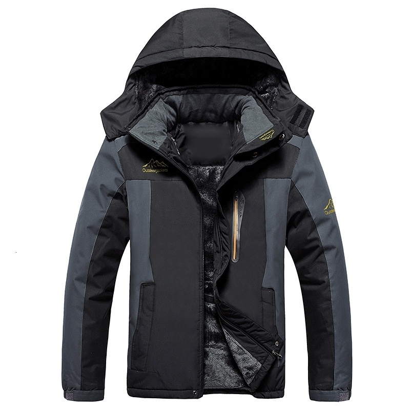 Winter Men Jackets Thick Warm Hooded Coat Men Outdoors Outwear Waterproof Casual Inner Fleece Jackets Plus Size Thermal Jaqueta S191019
