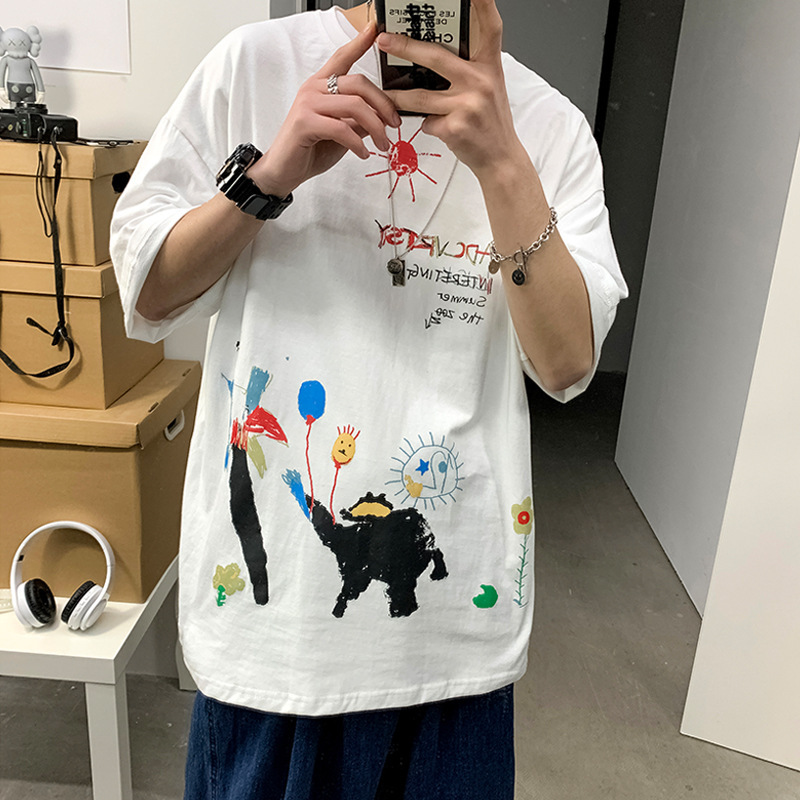 Songsanding 2021 Summer Style Graffiti Vetements T Shirts 1:1 Best Quality Cotton Casual Hip Hop T Shirt High Street Vetements T Shirts, White
Songsanding 2021 Summer Style Graffiti Vetements T Shirts 1:1 Best Quality Cotton Casual Hip Hop T Shirt High Street Vetements T Shirts, White