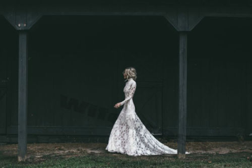 Bohemia High Neck Dresses Beach Mermaid Lace Long Sleeves Bridal Gowns Sexy Backless Boho Country Wedding Gown Plus Size