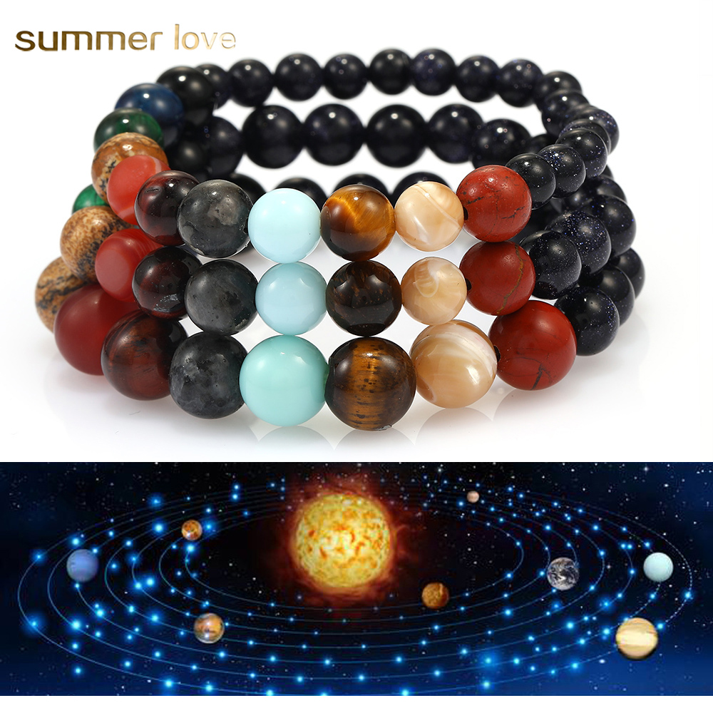 Designer Jewelry Women Men Bead Bracelet Universe Galaxy Eight Planets Elastic Chakra Bracelet Natural Stone Yoga Solar Chakra Bracelet Gift 
Designer Jewelry Women Men Bead Bracelet Universe Galaxy Eight Planets Elastic Chakra Bracelet Natural Stone Yoga Solar Chakra Bracelet Gift