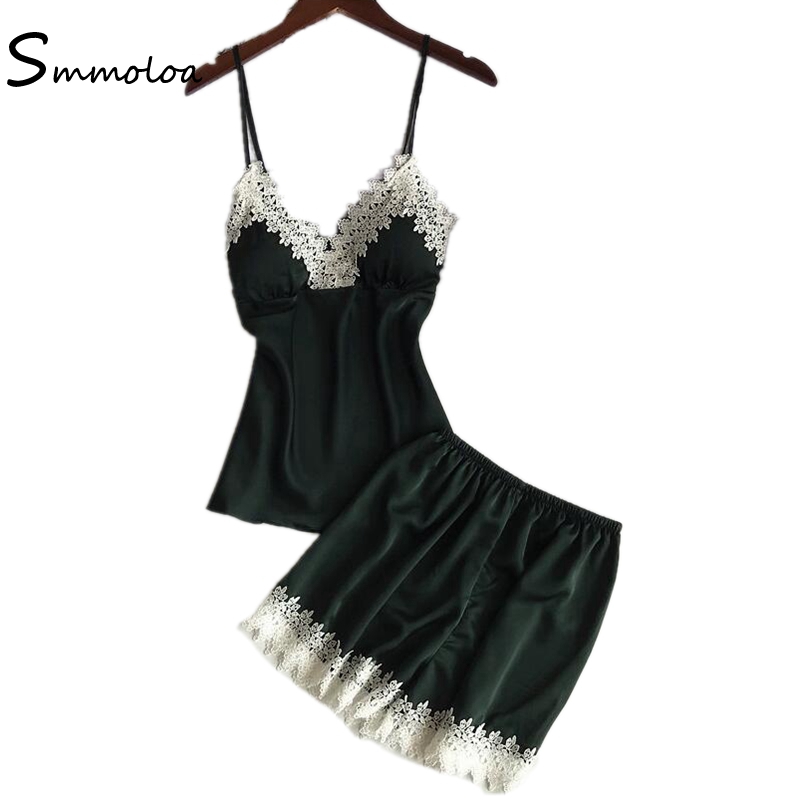Smmoloa Satin Pajamas Set Lace Pijama Short Pant Sexy Cami Bridal Sleepwear Sets For Women
Smmoloa Satin Pajamas Set Lace Pijama Short Pant Sexy Cami Bridal Sleepwear Sets For Women