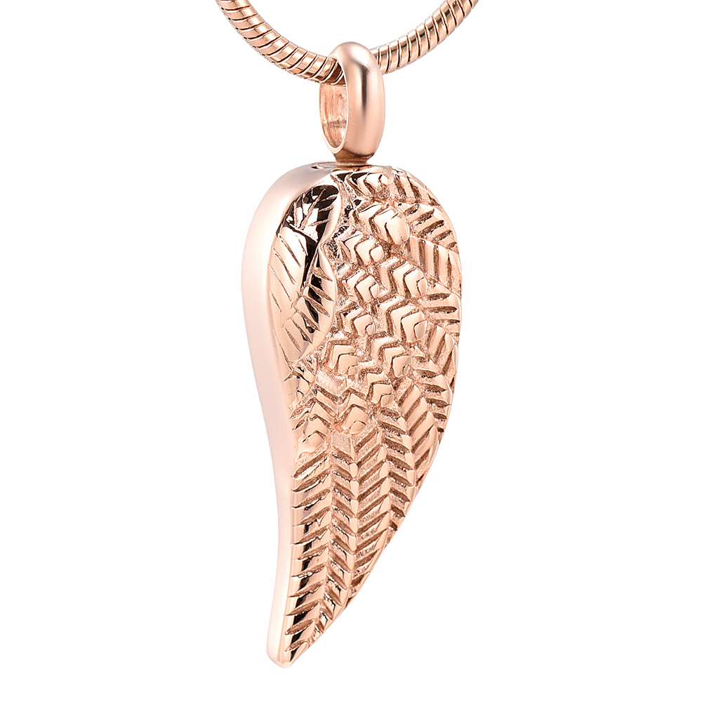 IJD11731 Classic Stainless Steel Single Wing Keepsake Memorial Urn Necklace,Angel Wing Cremation Jewelry for Human Ash
IJD11731 Classic Stainless Steel Single Wing Keepsake Memorial Urn Necklace,Angel Wing Cremation Jewelry for Human Ash