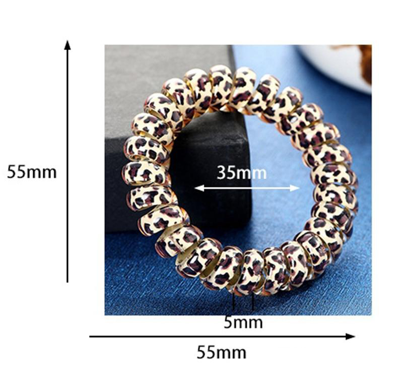 Leopard Hair Ties Telephone Wire Hair Ropes Gum Rubber Hairband Ponytail Holder Children Headwear Spiral Shape Accessories 3 Colors